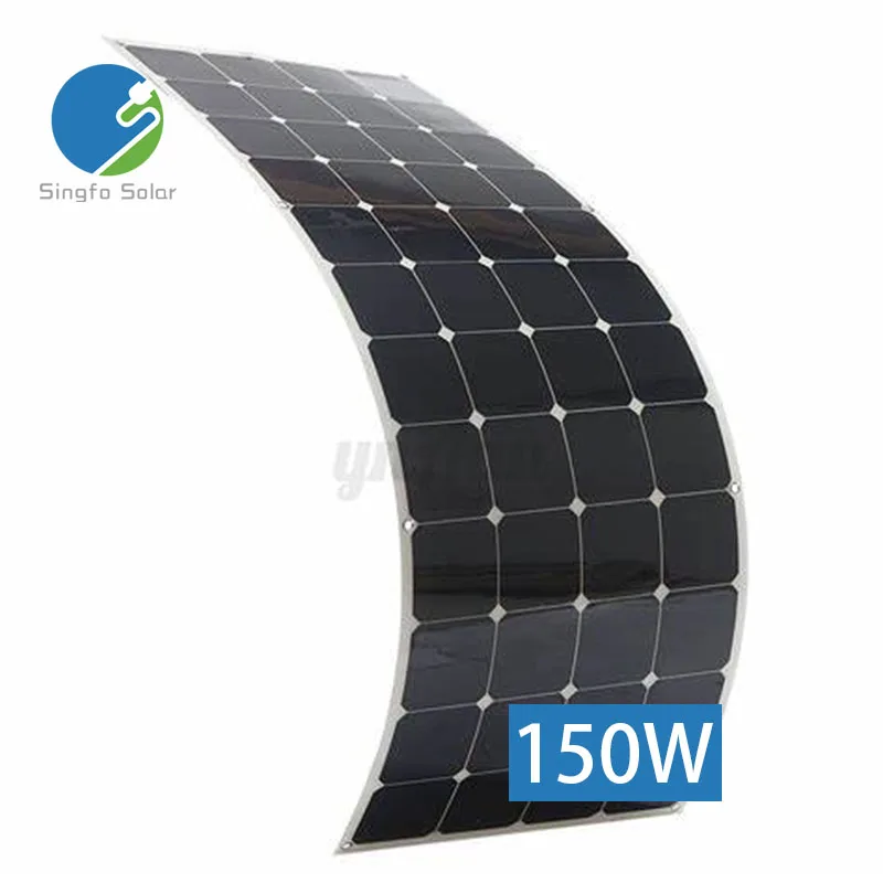 Singfo Solar Wholesale ETFE Lightweight Solar Panel Flexible 150W Waterproof For RV Yacht Boat