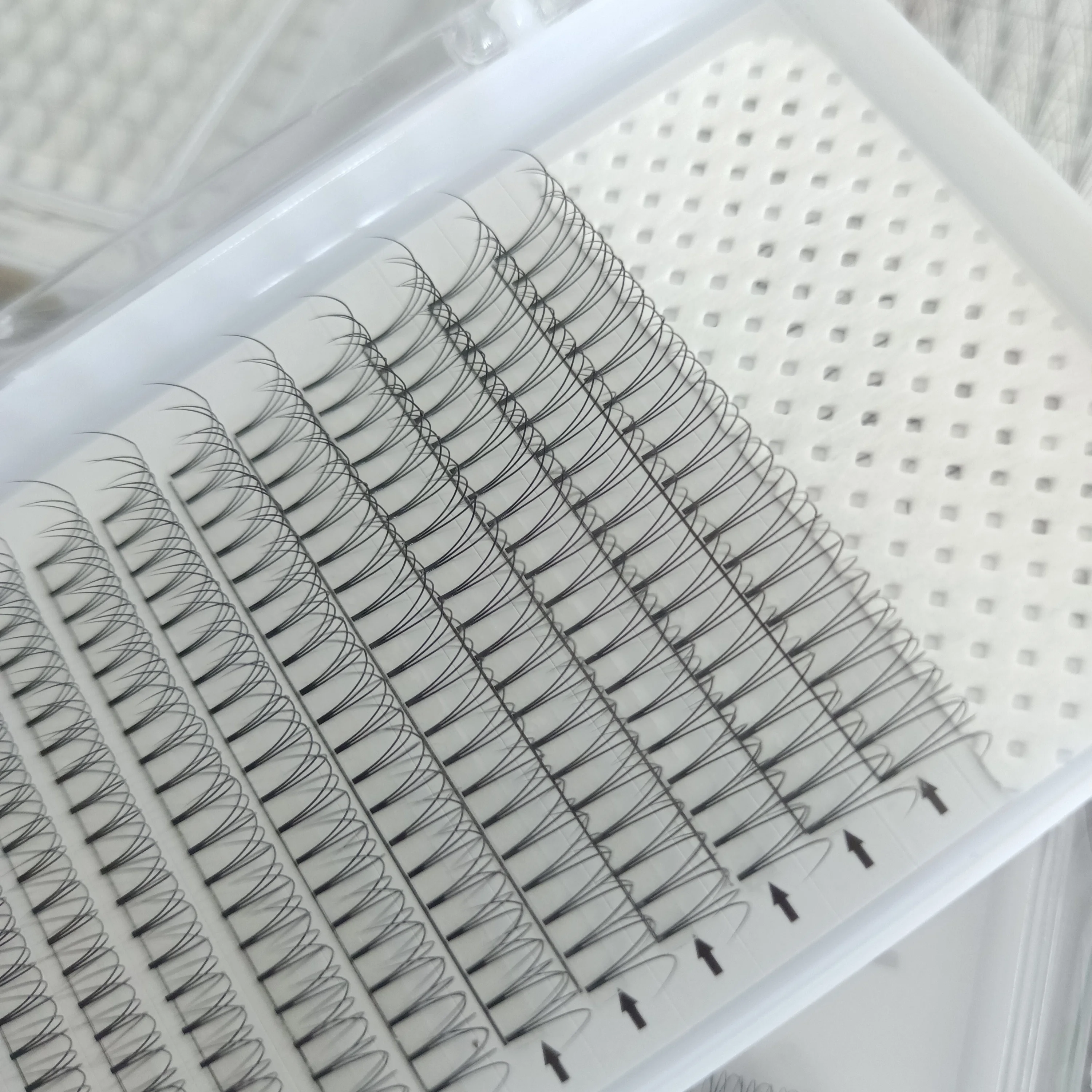 best selling products soft custom luxury faux mink false eyelashes korean pbt fiber premade 3d fans eyelashes