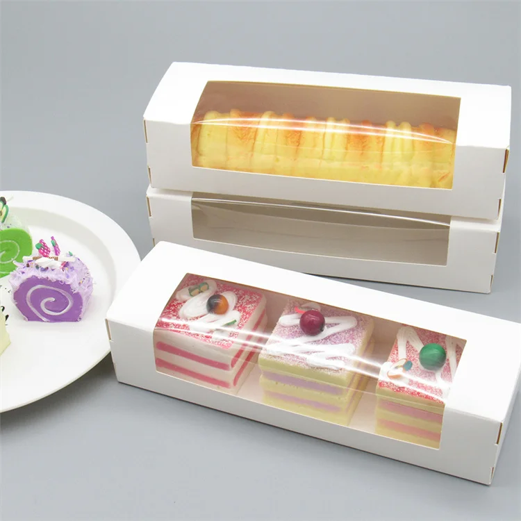 Wholesale Biscuit Cookie Box Cake Shop Dim sum Packing Box Kraft paper  Rectangular Packing Box  for cake
