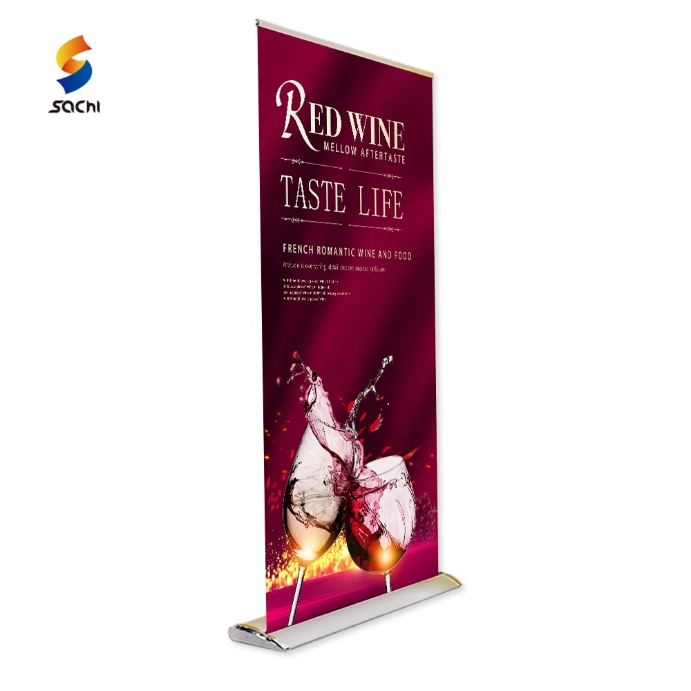 printed screen retail pop pull up premium portable retractable 24 aluminum roll up banner belts stand 60x200
