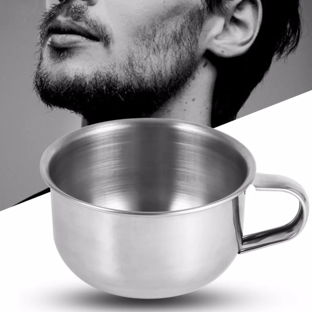 Wholesale Large Deep Size Stainless Steel Chrome Plated Shinning Shave Bowl Cup For Soap Cream