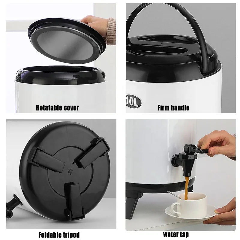 tableware keep juice drink hot cold bucket double wall metal milk tea bucket stainless steel insulation milk tea barrel