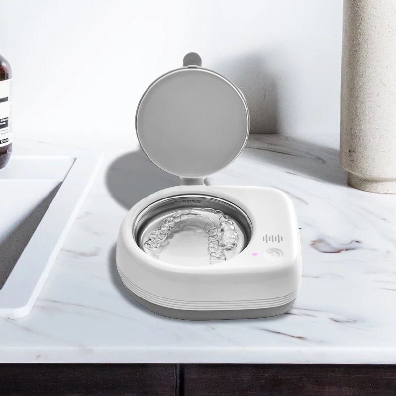 Portable Ultrasonic Retainer Cleaner Sonic Dental Cleaning Pod Cordless Ultrasonic Braces Cleaning  Machine CS08