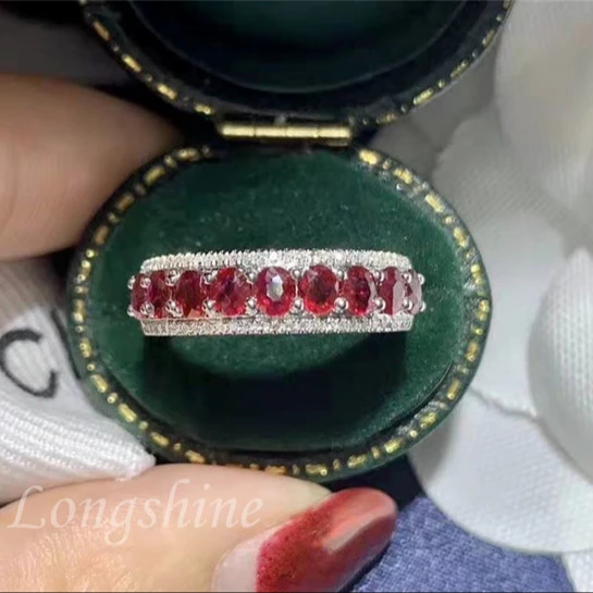 Luxury and Exquisite Solid Gold Gemstone Jewelry Natural Diamond and Ruby 18K Gold Ring