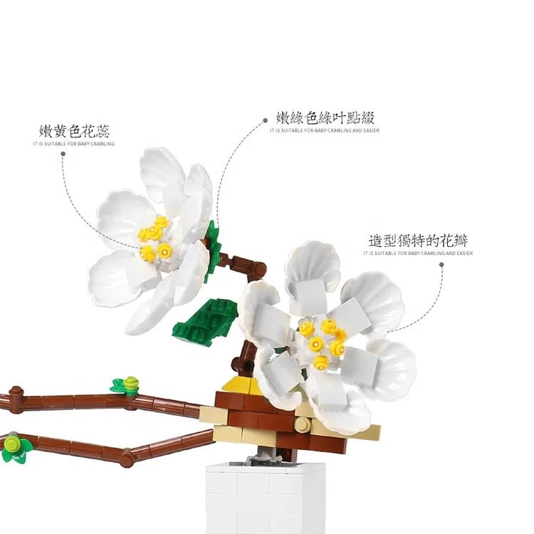 Hot Sale Valentines Day Romantic Flowers Toys Gifts Creative Handmade Eternal DIY Building Block Flower Jigsaw Puzzle Game Kits