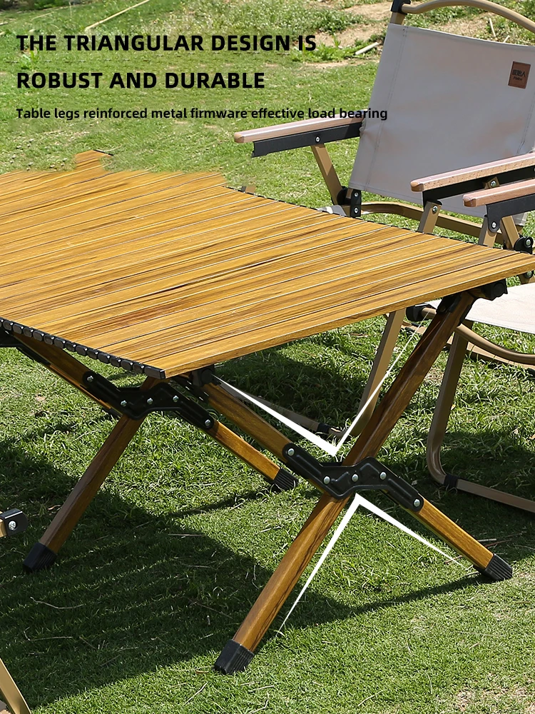 Factory Wholesale OEM ODM Multiple people large Roll Top outdoor aluminum alloy Camping Picnic Stability  Table