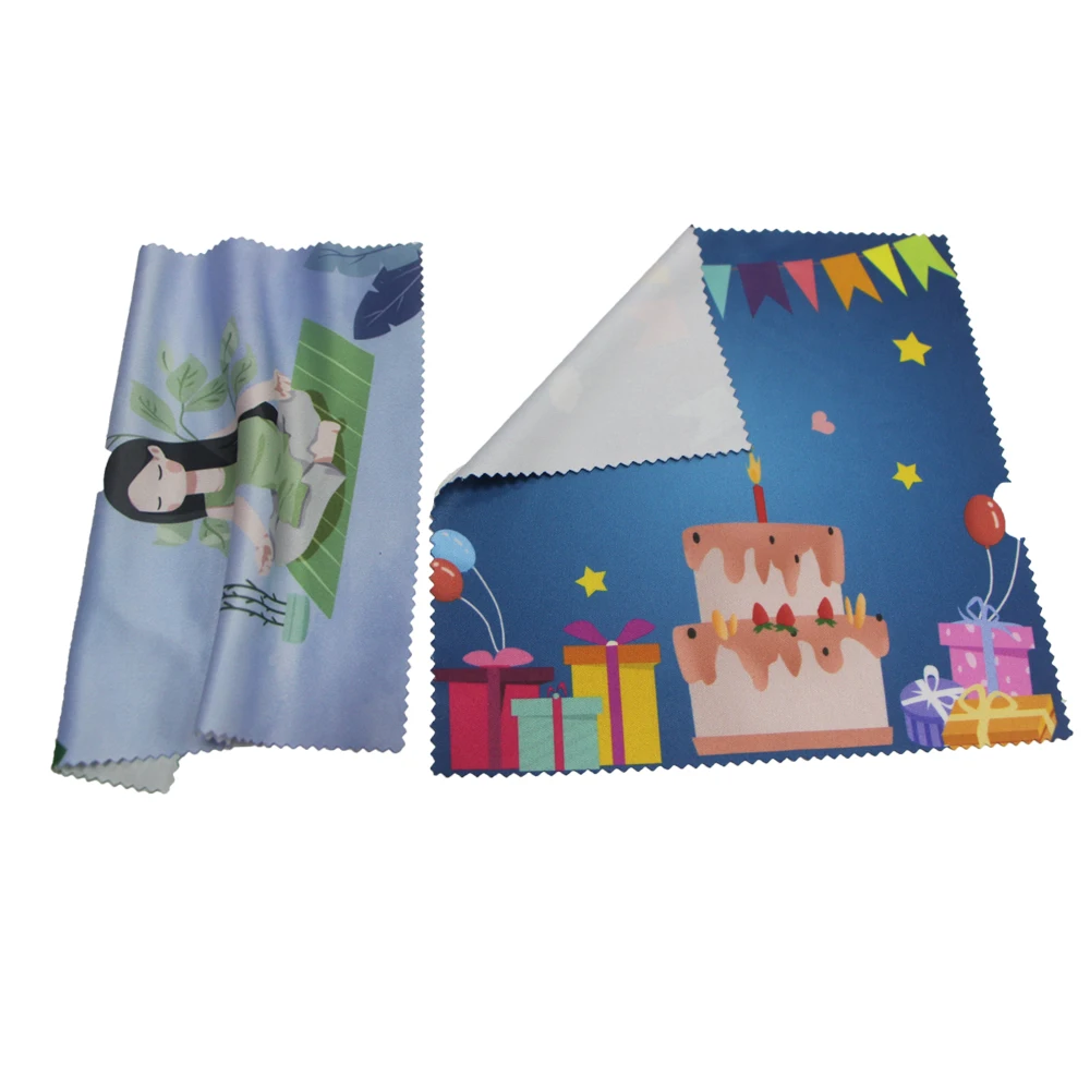 Factory supply cleaning cloth sublimation digital printing custom design lens screen glasses silver jewelry cleaning cloth