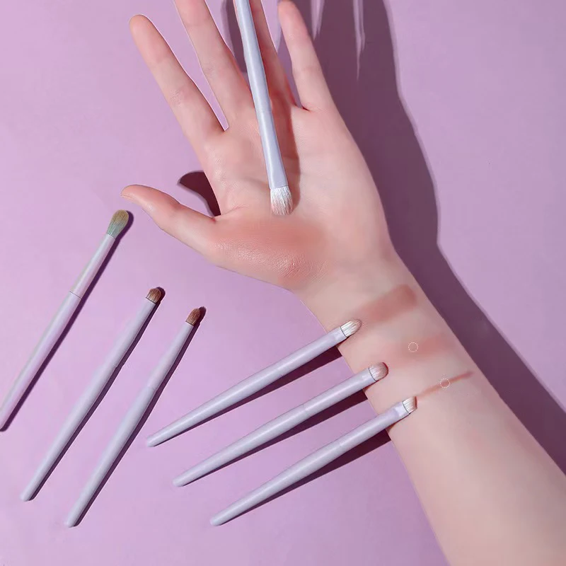 Blending Eye Professional Private Label Makeup Brush Set 10Pcs Purple Powder Contour Face Hair Foundation Concealer Box Travel