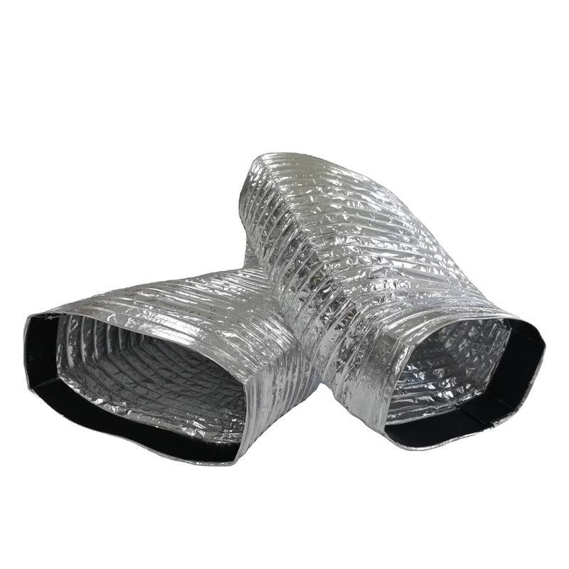 Air conditioner aluminium foil pipe rectangular flexible duct connector Economical custom design rectangular flexible duct