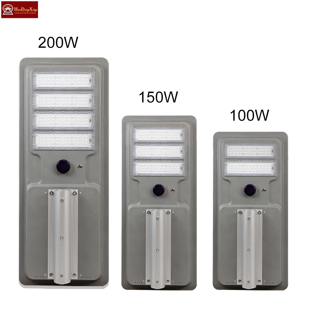 High Quality 100W 150W 200W Integrated Solar Street Light with Motion Sensor & Energy Charging for Garden & Road DC Power Supply