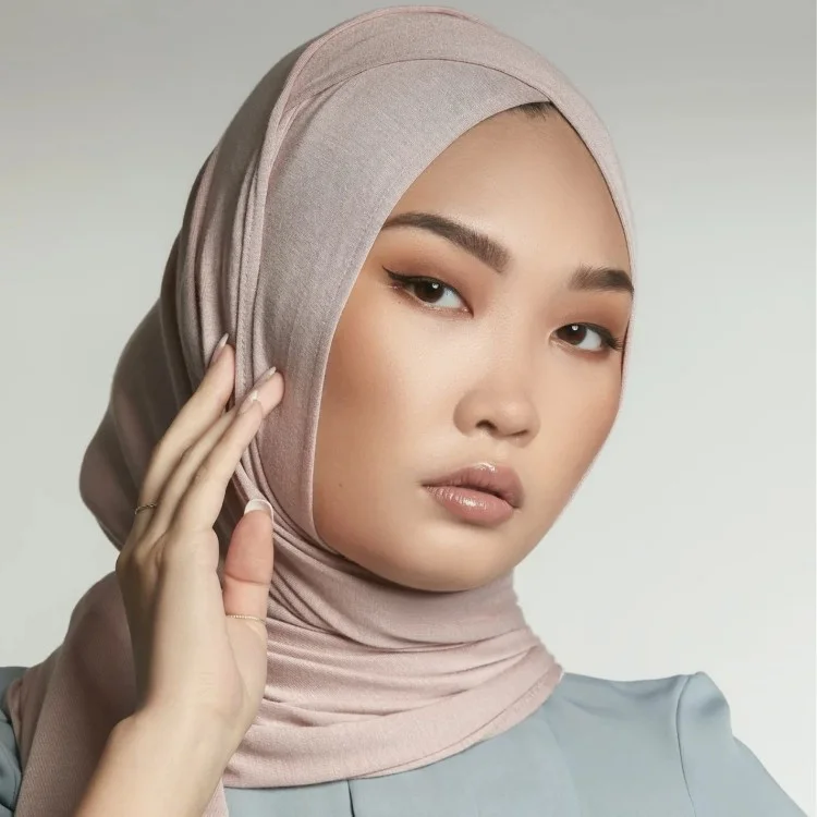 Hot Sale Modal Cotton Under Scarf With Ear Hole Malaysia Solid Color Stretch Round Front Under Hijab Hat Female Turban hijabs