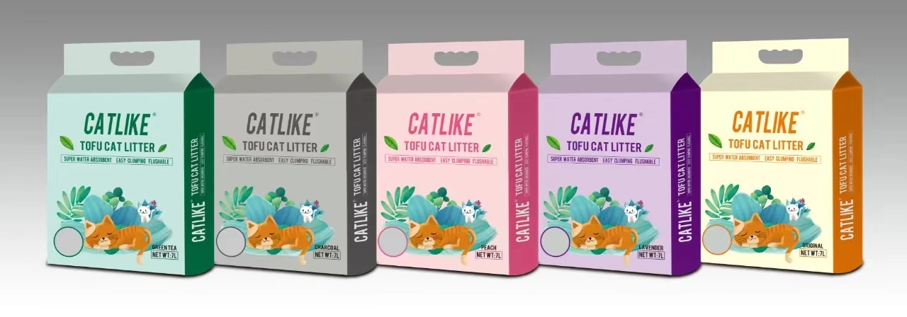 OEM/ODM Lavender Natural Tofu Cat Litter Clumping Tofu Soy Bean Cat Litter