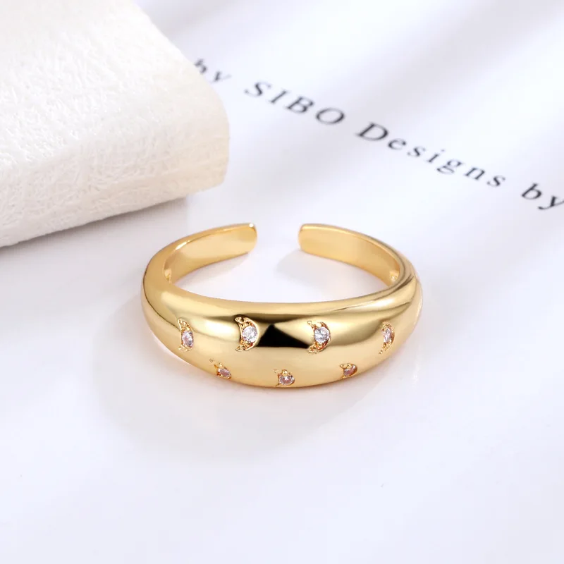 Fashion Jewelry  Couple Rings Jewelry For Women  Open Adjustable Small Star Zircon Rings For Women