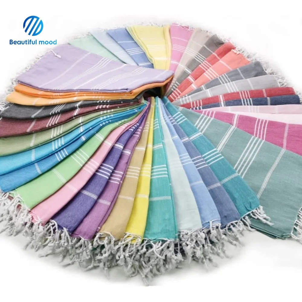 Soft Highly Absorbent Quick Dry Sand Free Bathroom Yoga Travel Cotton Pestemal Turkish beach Towel