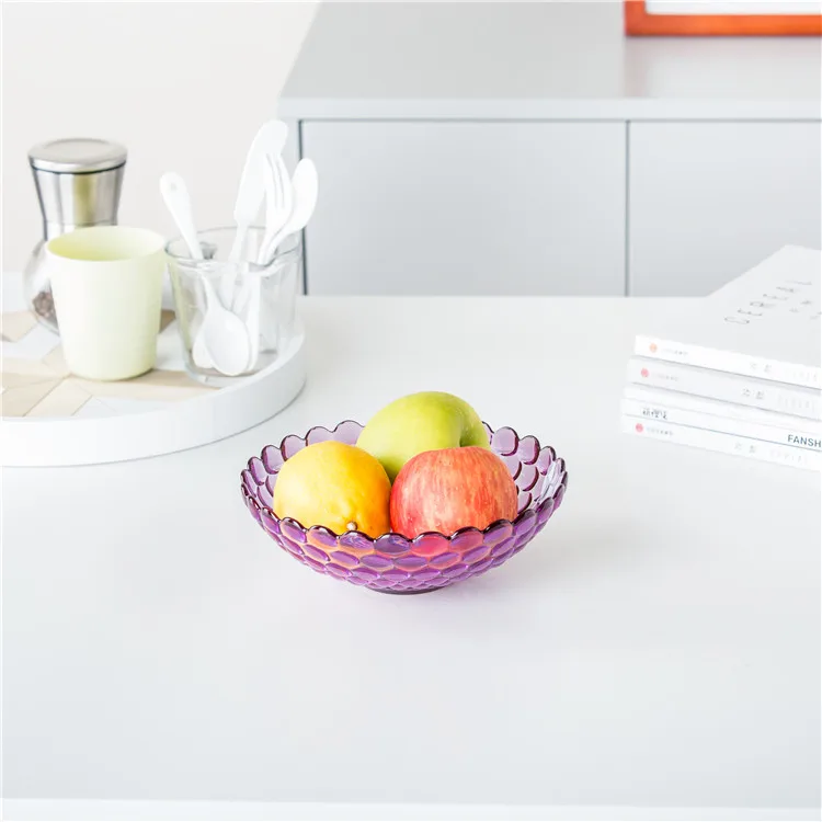 
High quality eco-friendly home hotel used multi-colored round deep fruit plastic plate for gift 