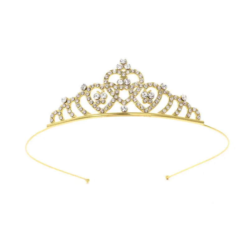 Fashion Jewelry Tiaras Zinc Alloy Party Heart shaped Alloy Crowns Silver Plated Crown