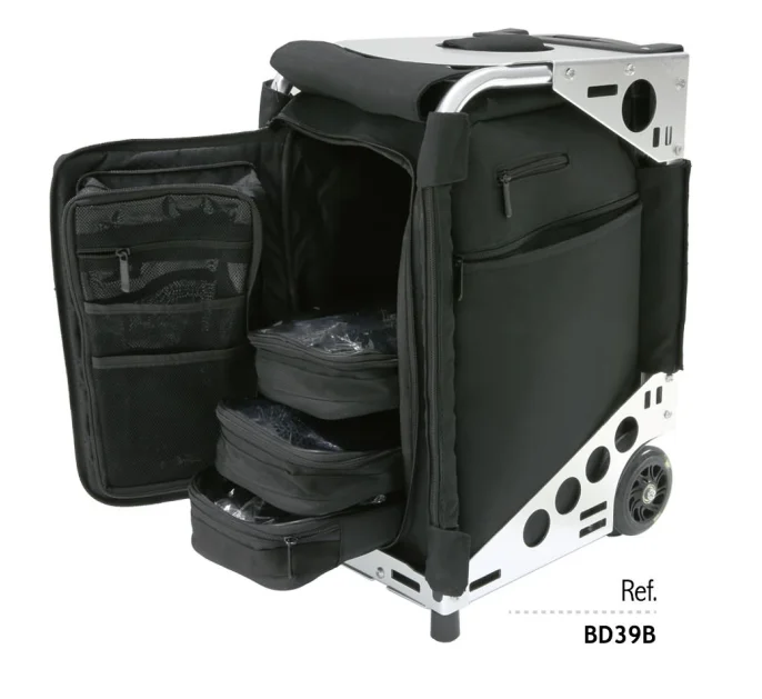 
Zuca Stealth Sport Insert Bag (Black, Black embroidery) with Black Non-Flashing-Wheels Sport Frame 