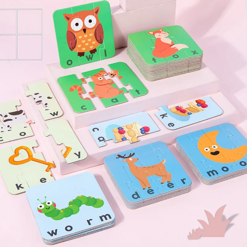 ULi Baby Puzzle Toys for Children Animals Fruit Truck Graph Card Matching Games Montessori Toys for Kids 3 Years Old Boys Girls