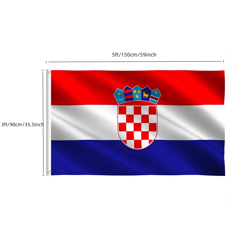 2024 european football championship 3x5FT Trobojnica Hrvatske croatian croatia flag waterproof national flags