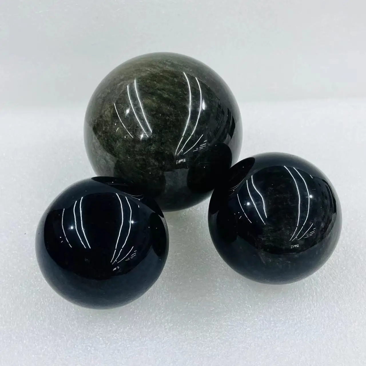Wholesale Natural Gemstone Golden Obsidian Sphere Obsidian Ball For Decoration