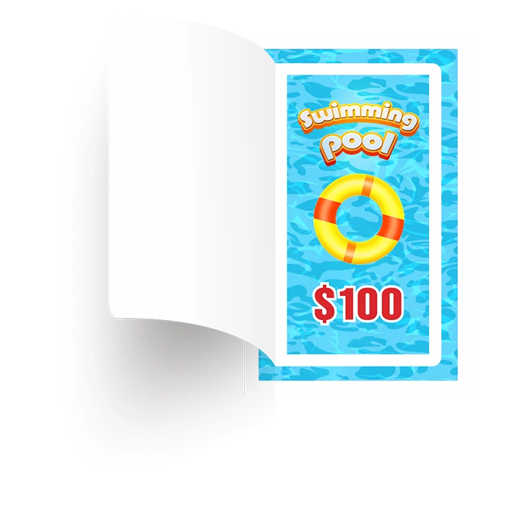 Factory price pull tabs lottery tickets CMYK printing window screen instant pull tabs lottery