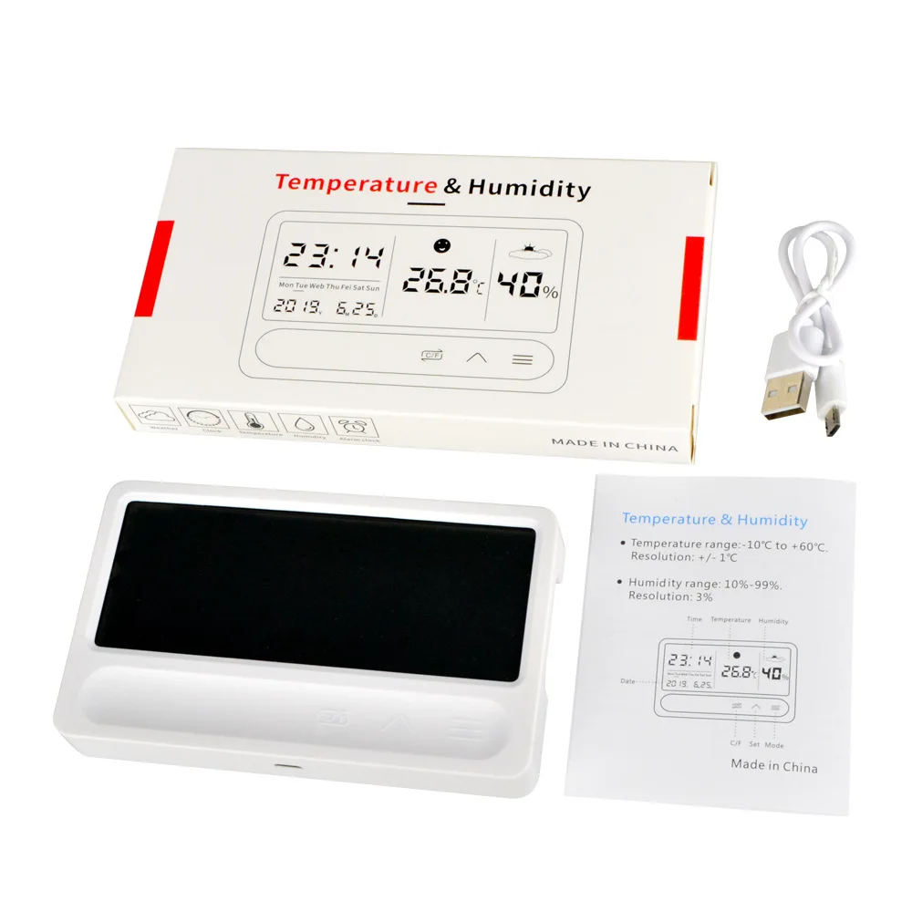 Indoor Thermometer Humidity Meter Digital Thermometer Hygrometer Gauge with HD Display Rechargeable Accurate Calibration