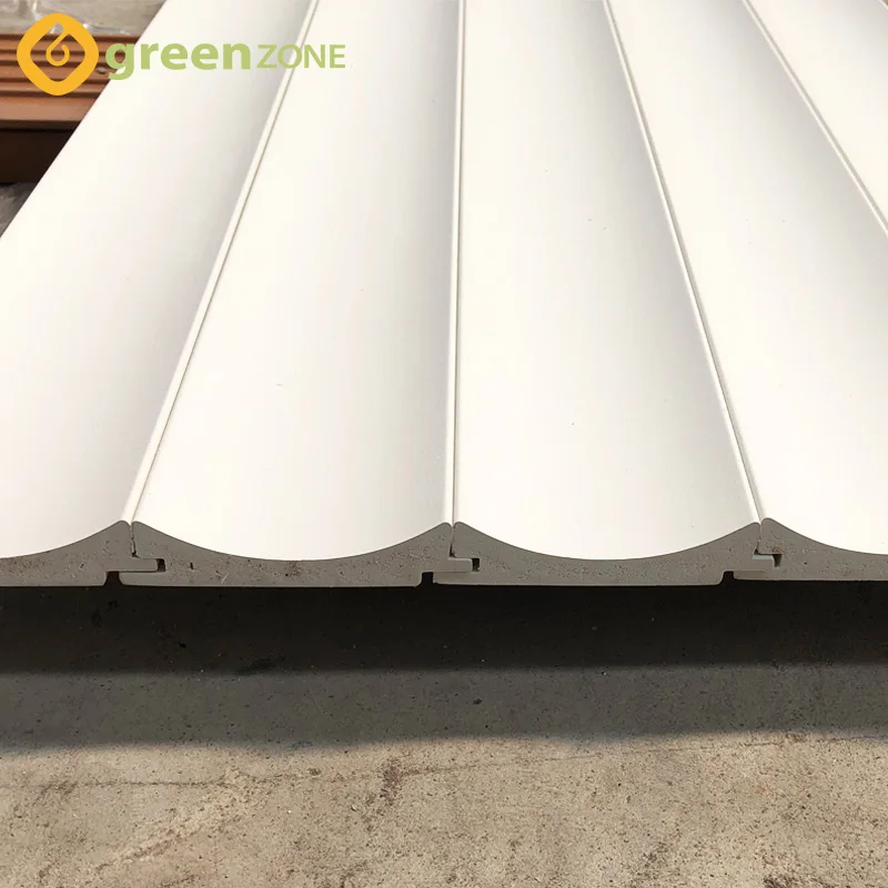 fireproof cladding panels white high quality interior wpc fluted wall panel