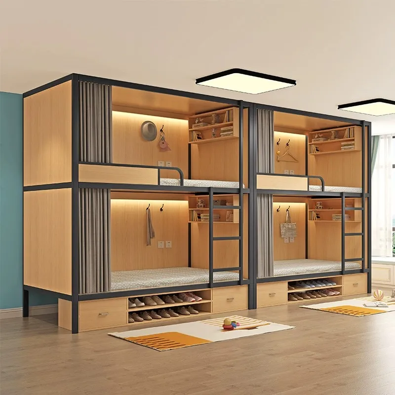 School furniture children triple metal steel double decker bunk flat beds frame sale cheap for students