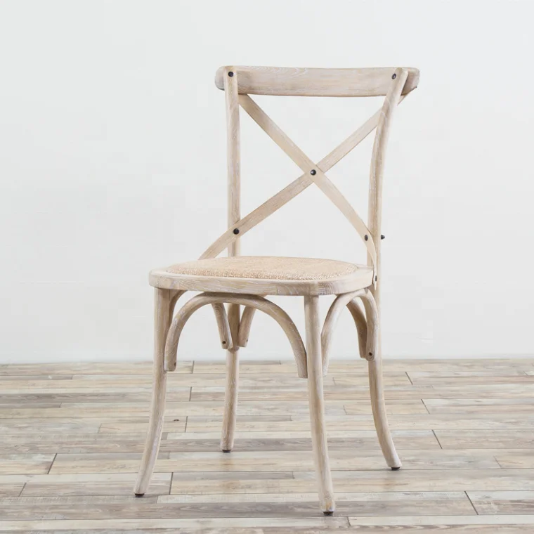 Wholesale wood stackable cross X back vintage dinning room chair wooden use