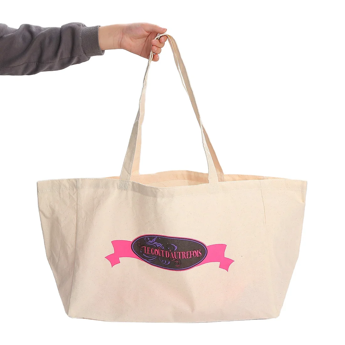 Custom Logo Print Grocery 100% cotton 6oz Cotton shopping tote bags