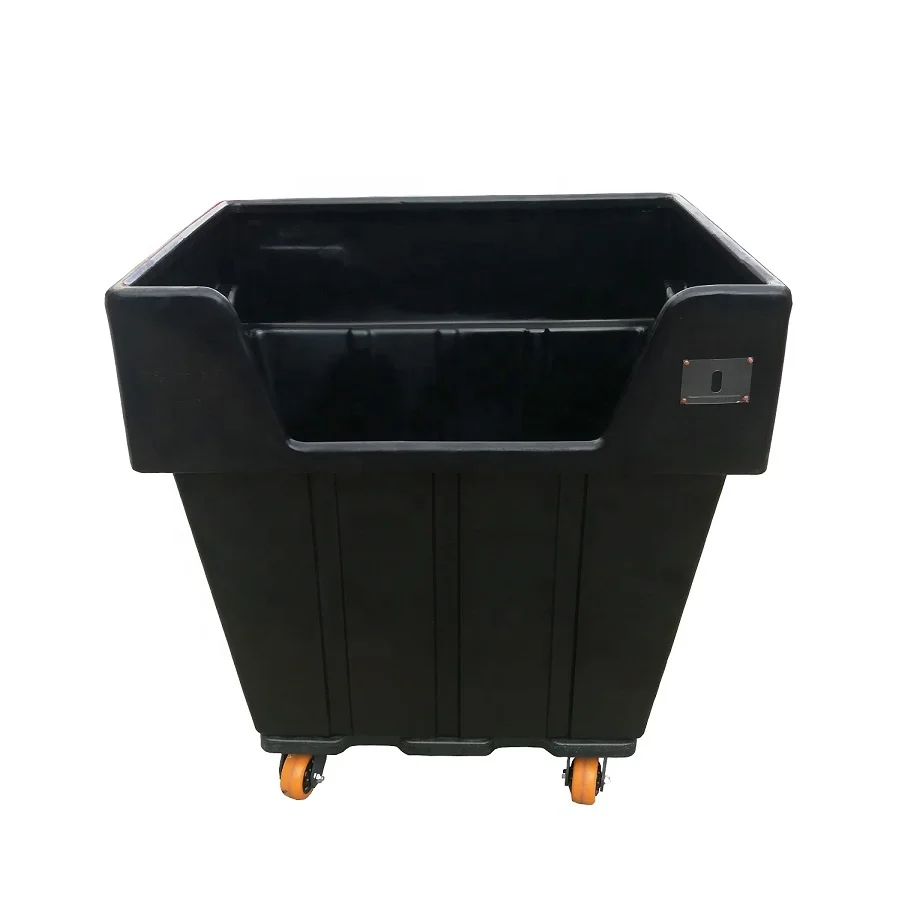 Wet &Dry HDPE Rotomold Rectangular Plastic Laundry Linen Trolley Carts With 500L