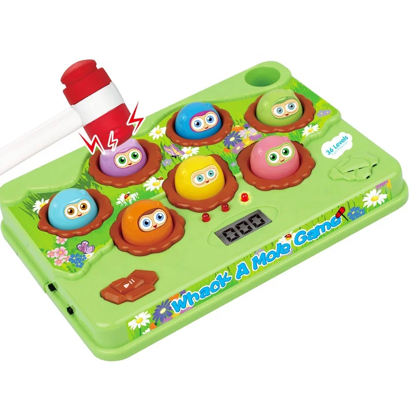 FiveStar Educational Whack A Mole Counting Score Game Toy With 2 Soft Hammers for Toddlers Kids