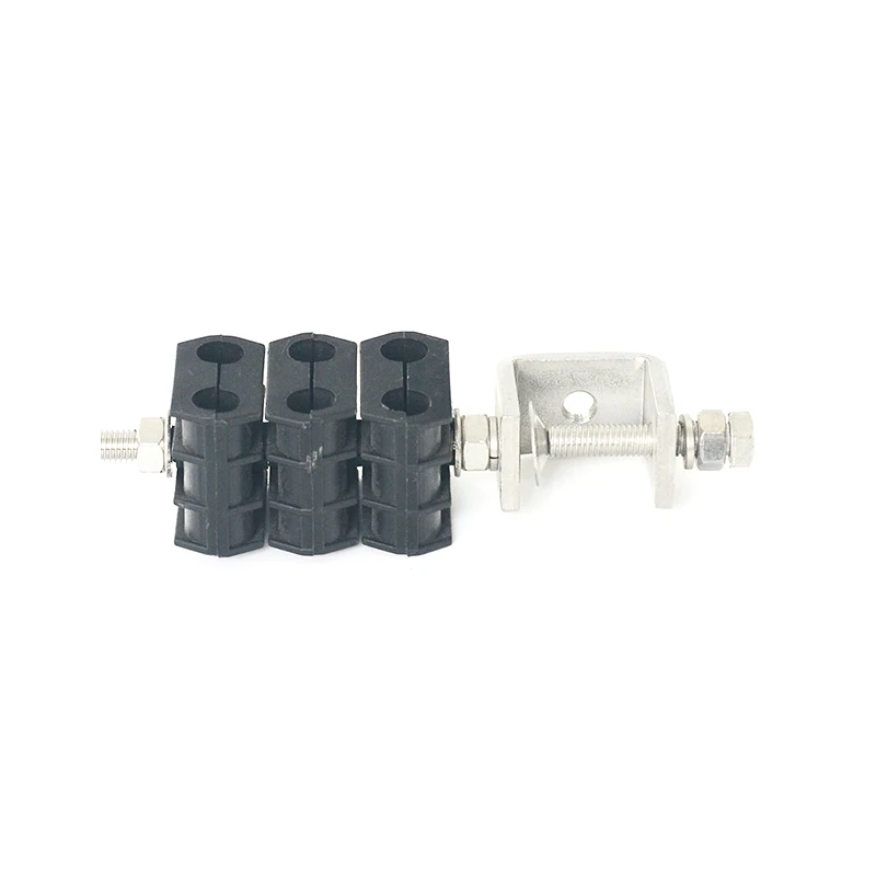 1/2 4 Ways Twin Coaxial Cable Clamp Two Holes 4 Stacks Double Feeder Clamp For Feeder Cable