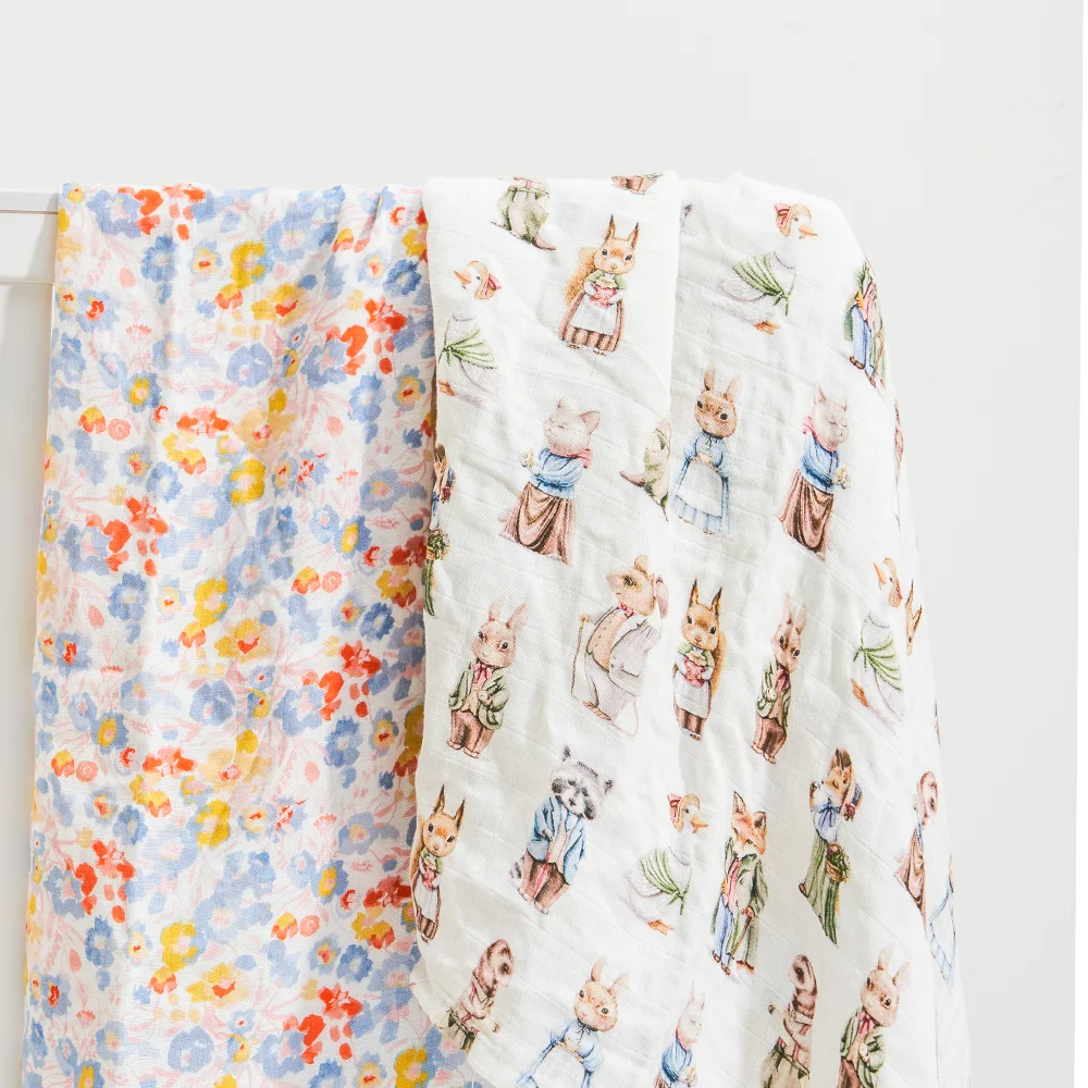 Latest pattern muslin baby blanket	soft bamboo cotton swaddle blankets muslin nursing cover