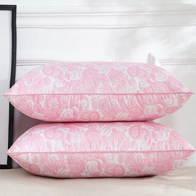 Queen Size Bed Pillows Set of 2, Plush Cooling Hotel Quality Pillows with Breathable Skin-Friendly Microfiber Cover
