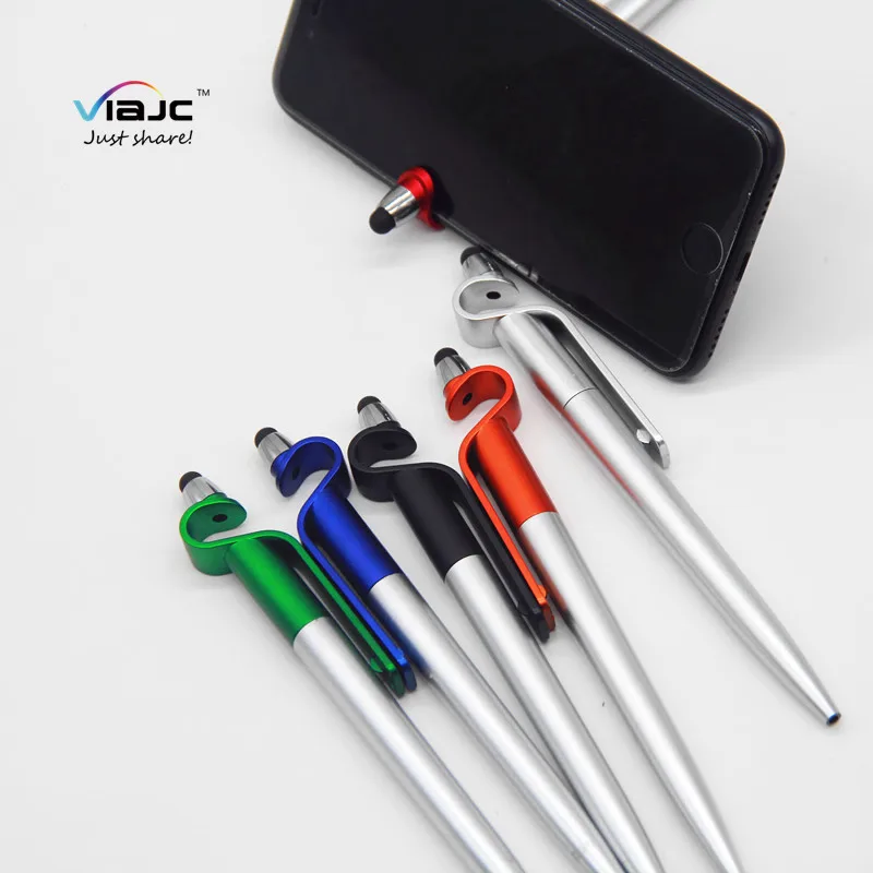 
china wholesale 3 in 1 alpha soft touch multifunction plastic twist pen with stylus 