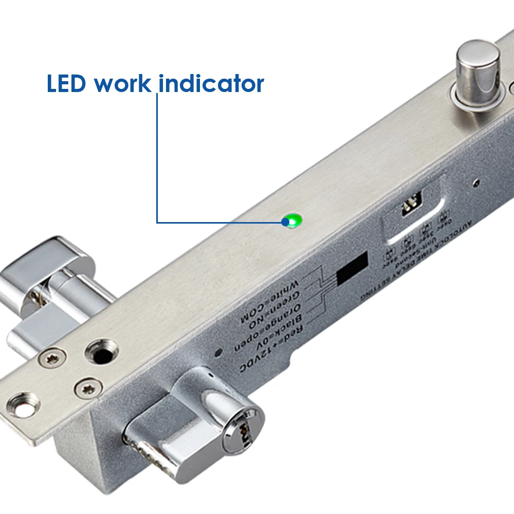 Electric Bolt Lock Access Control System Electric Mortise 5-wires Low Temperature/Time Delay Glass Door DC 12V NC