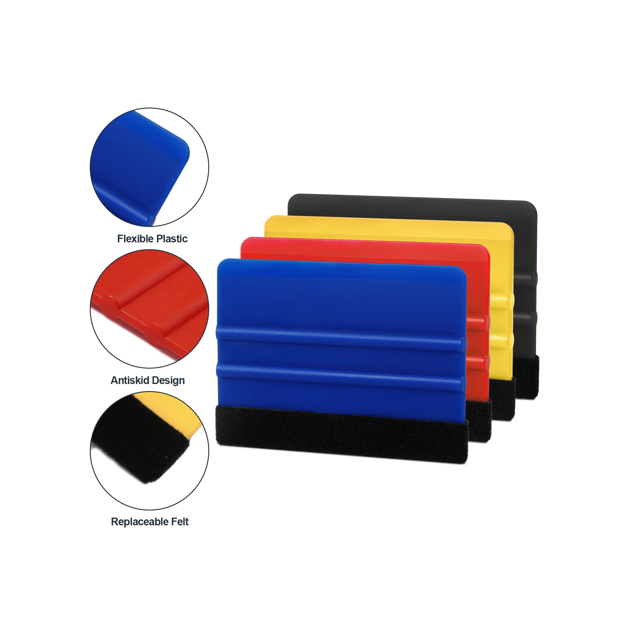 Invisible Car Film Scraper Tool Car Scraper Auto Styling Vinyl Window Remover Cleaning Wash with Felt Tool Film Wrapping