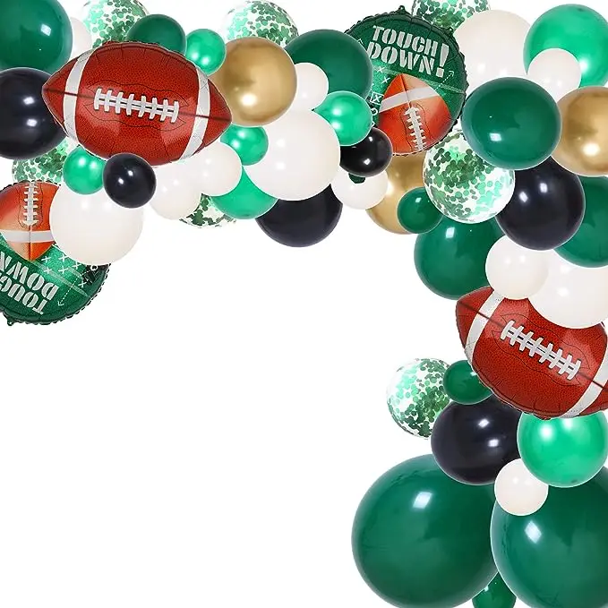 101 Pcs Football Balloons Mylar Latex Arch Garland Kit Balloon Bouquet Kids Boys Teenagers Sport Theme Birthday Party