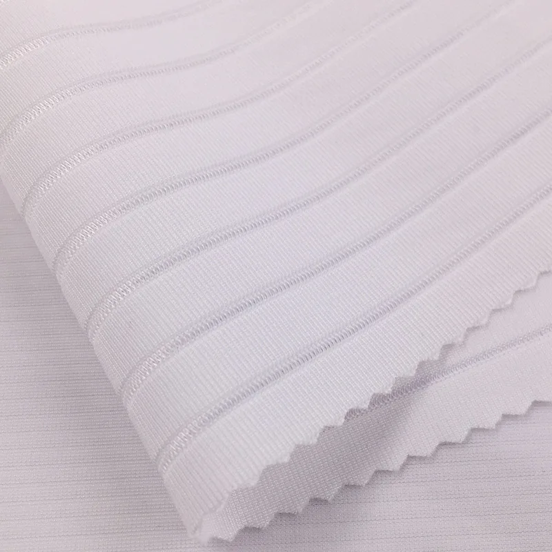 Breathable mesh polyester spandex stripe jacquard fabric available sublimation printing arm sleeve panel cycling jersey fabric