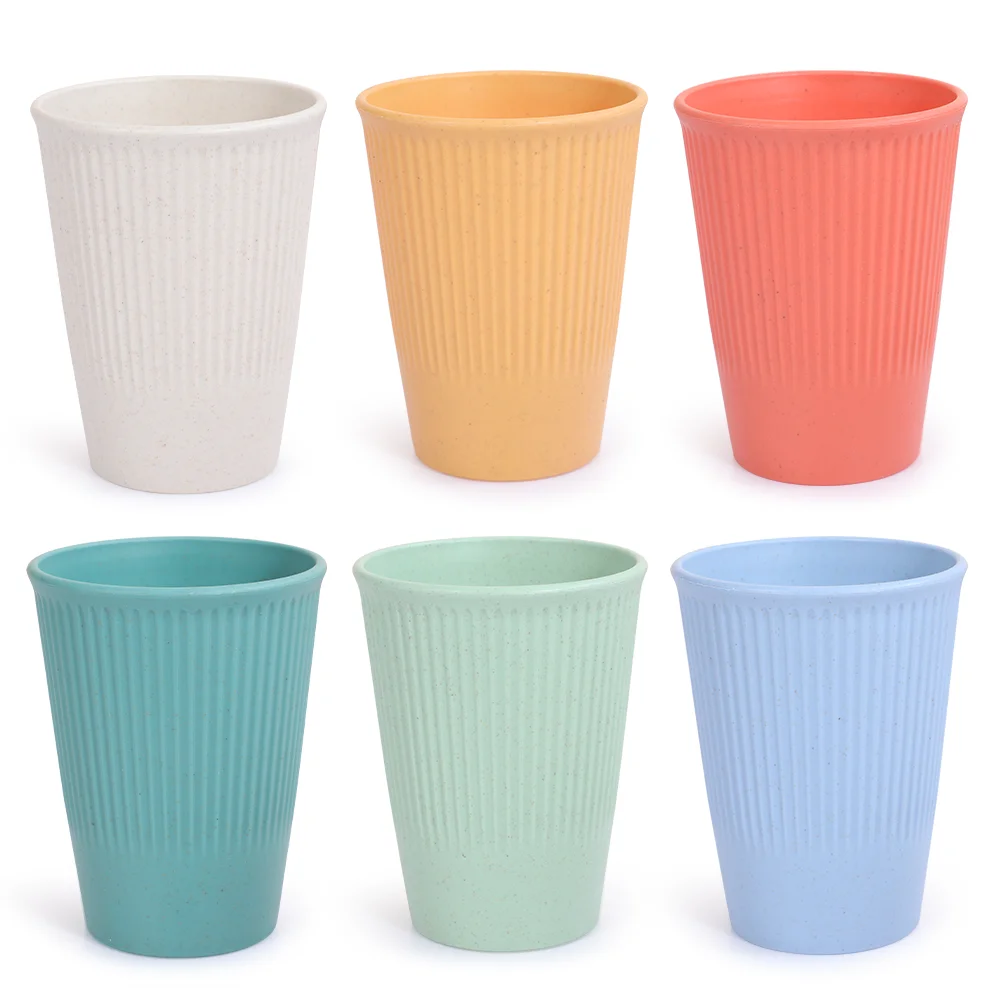 OEM Custom reusable plastic unbreakable drinking colorful coffee wheat straw cup