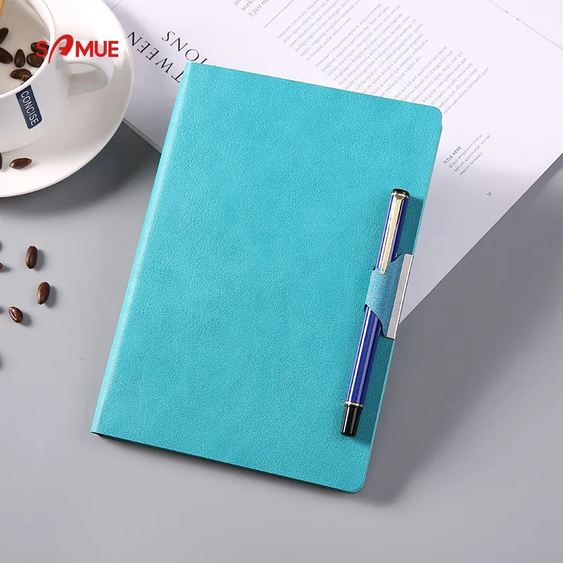 Custom printing A5 PU leather planner diary notebook with colored index tab divider