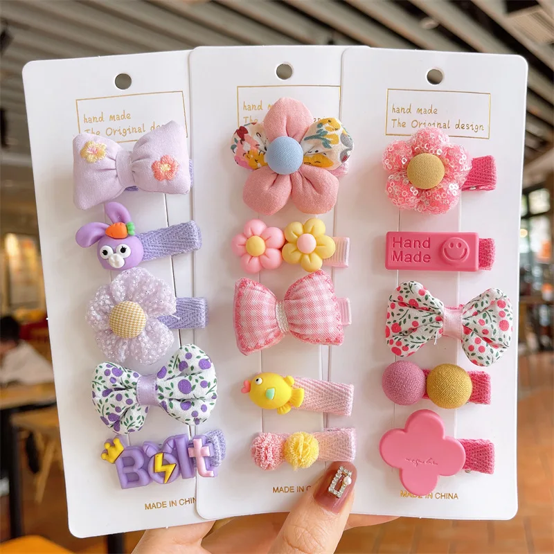 5 PCS Sets Baby Hair grip Headwear Accessories Christmas Party Girls Hair Bows Cute Princess Hair Clips