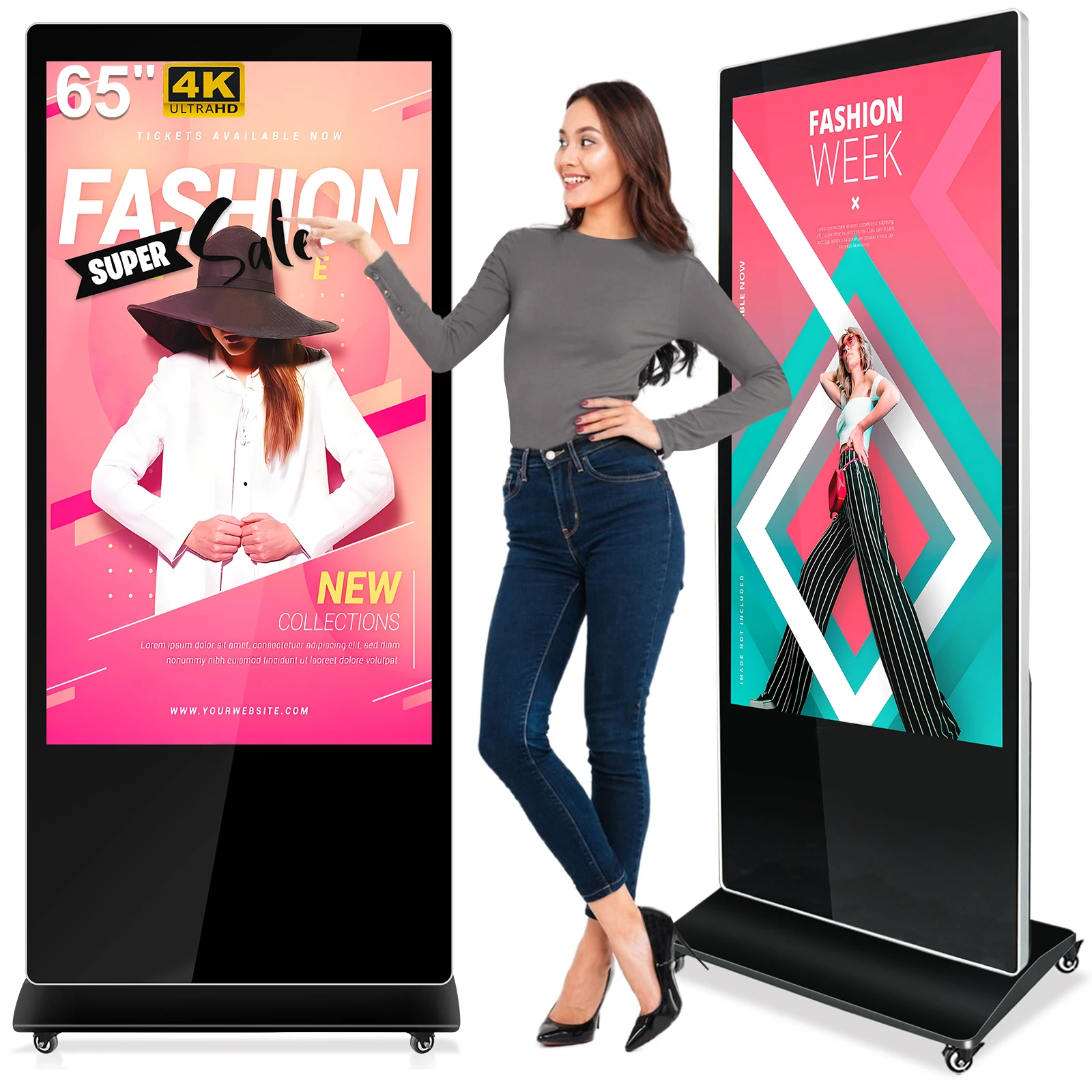 32-86 Inch High Resolution LCD Ad Video Screen Street Light Advertising LCD Advertising Players with Android System