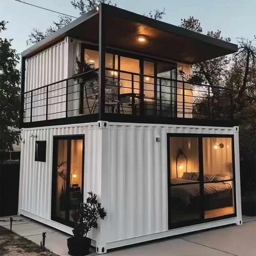 Two-Story Flatpack Modular Container House 2 Bedroom Tiny Home With Bathroom Prefab For Apartment Or Shop Use