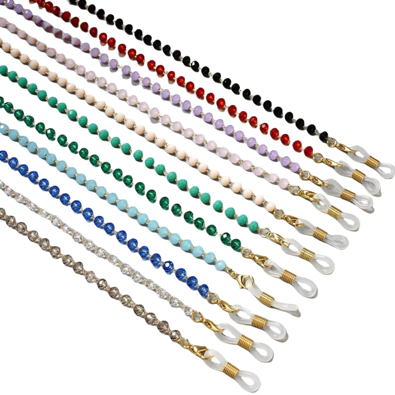 Crystal Bead Glasses Chain Sunglasses Holder Face Mask Retainer