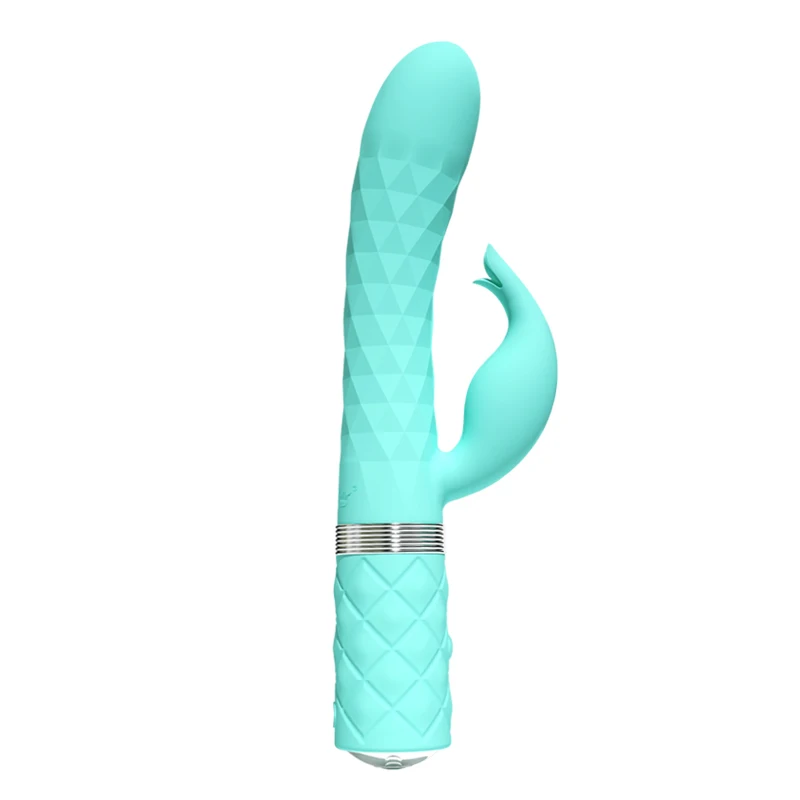 Canada Luxury Pillow Talk BMS Lively Tarzan Dual Motor Massager(Teal) Sex Toys Vibrator With Unique Rotating Shaft