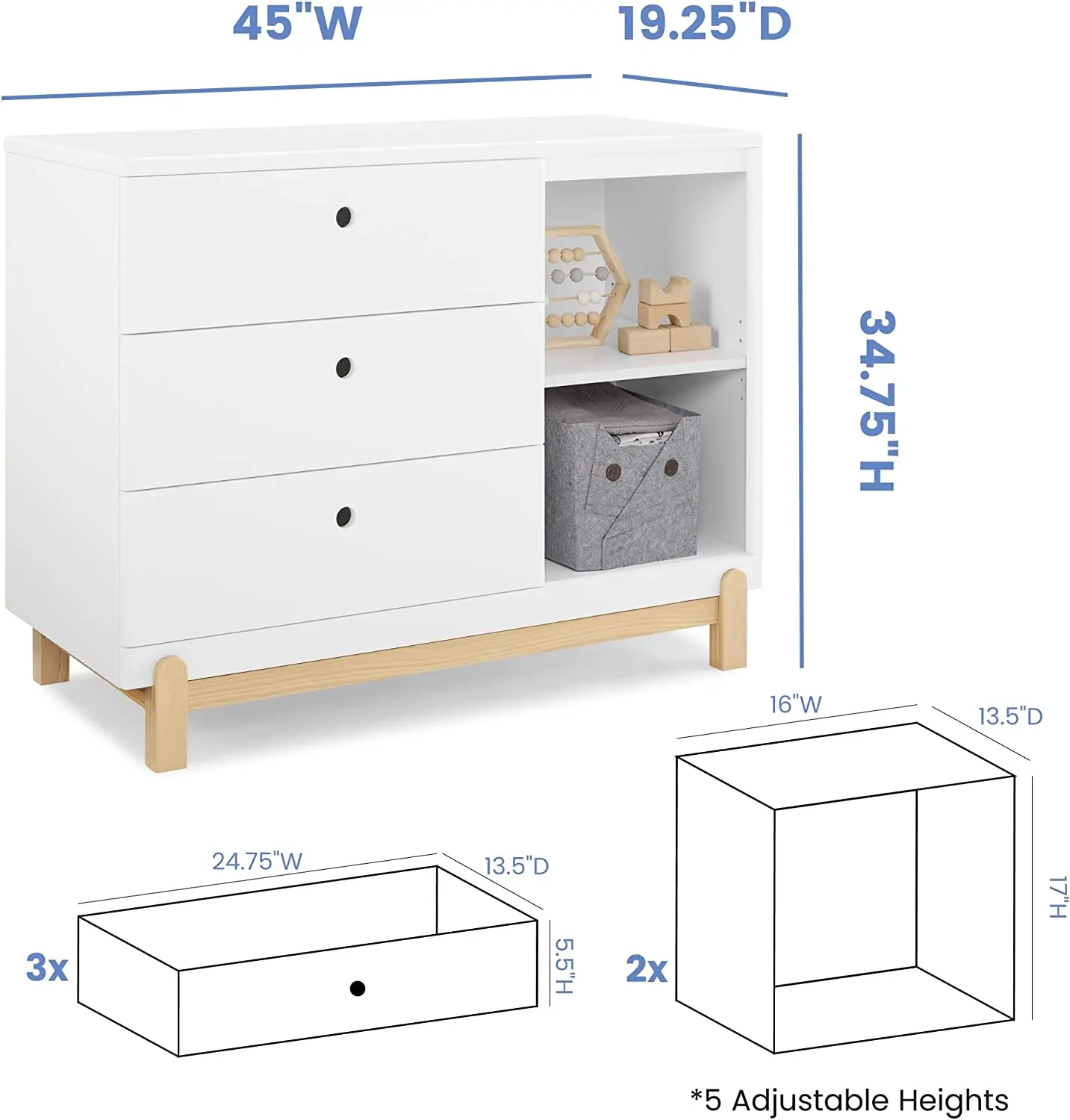Modern Style  BASIC 3 drawers Wooden Home Bedroom Furniture Particleboard Cacau Gloss Color Design Chest of Drawers
