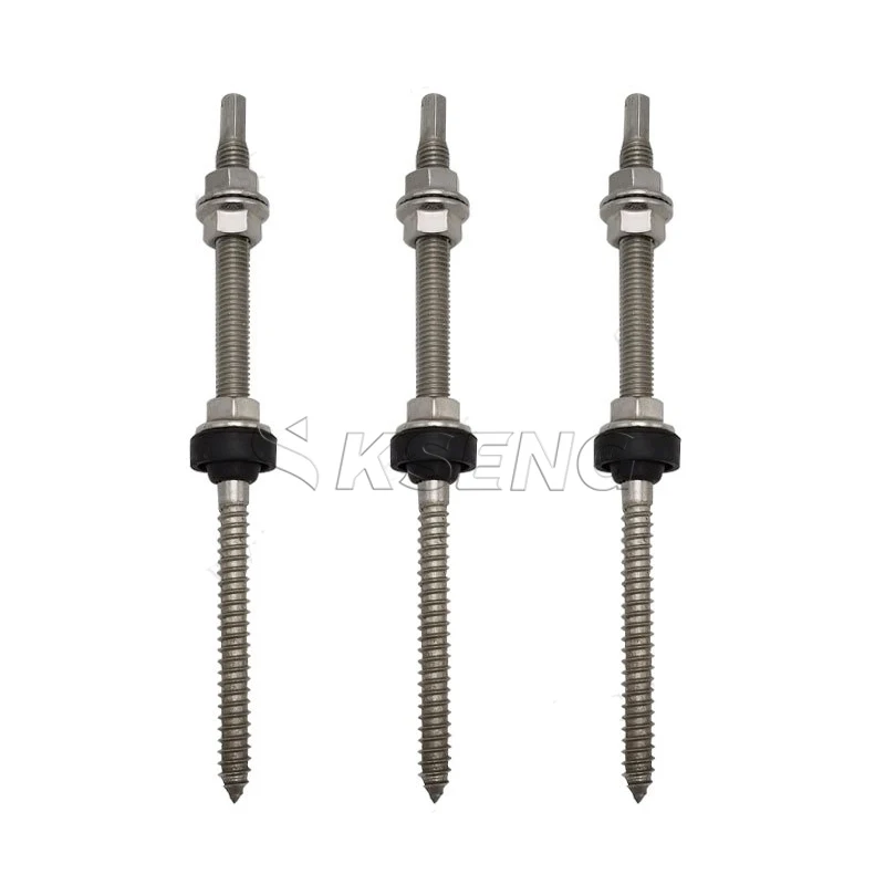 Aluminum SUS304 Dowel Screw Hanger Bolt M8 CE Certified Solar Panel Mounting System Fastener