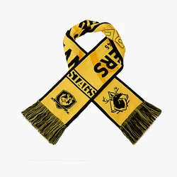 Premium Custom Acrylic Scarf Football Scarf Football Clubs Adult Knitted Jacquard Long Plain Dyed Fan Scarf